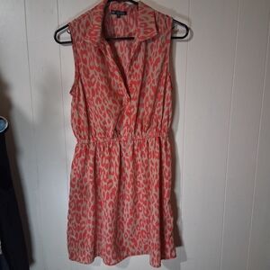 BeBop Vibrant Red and Tan Patterned Top